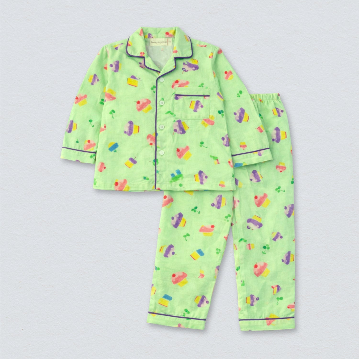 Cute Cupcakes Full Sleeves Night Suit