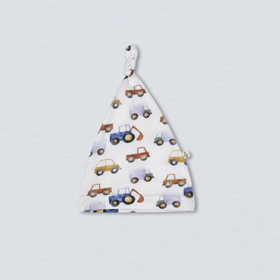 Beep Beep Organic Knot Hat