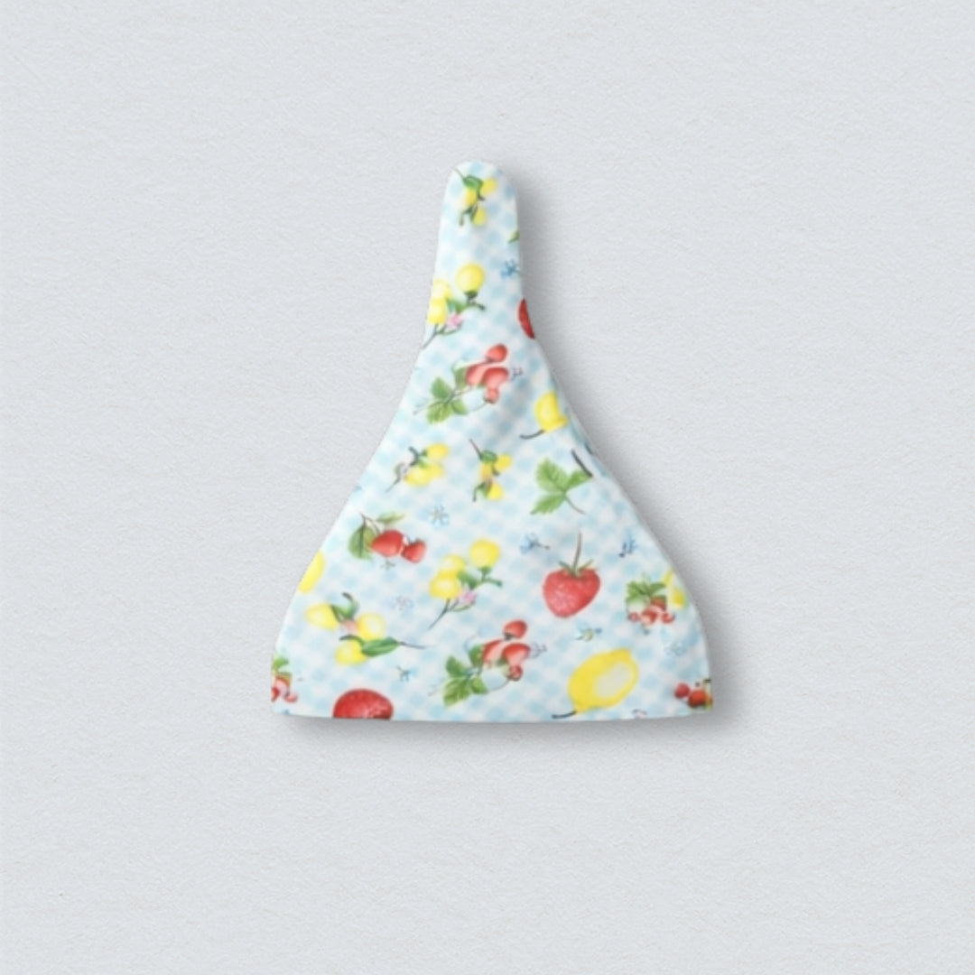 Citrus Gingham Organic Knot Hat - Blue