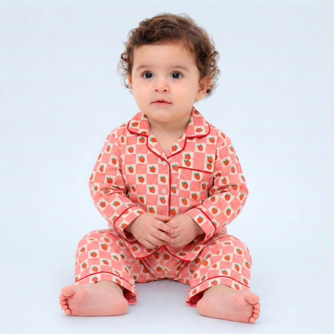 Strawberries Full Sleeves Night Suit