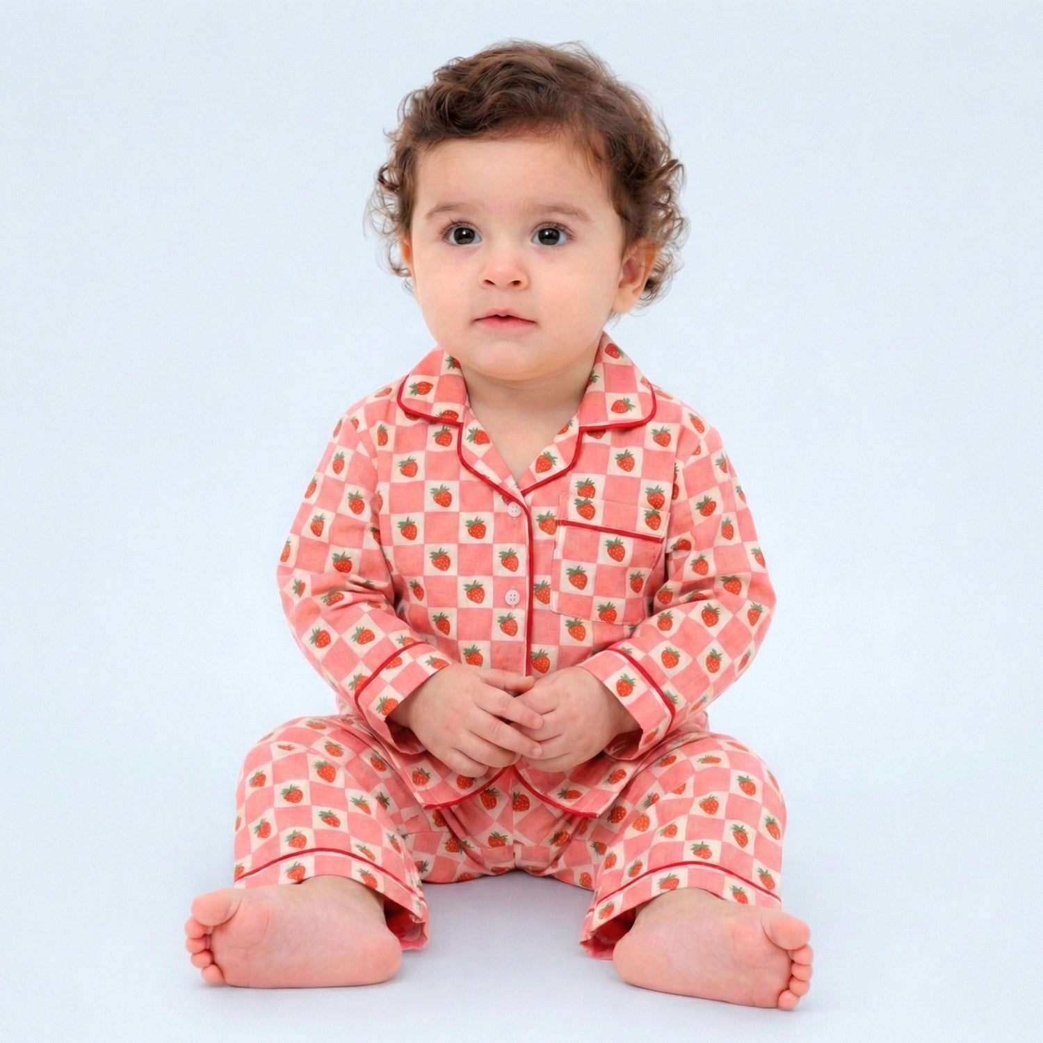 Strawberries Full Sleeves Night Suit