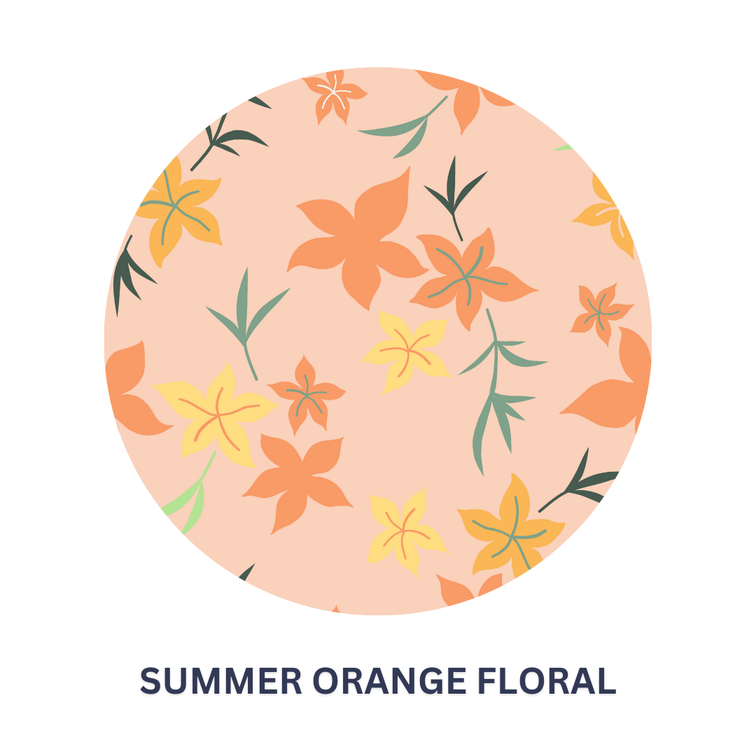 Summer Orange Floral Kurta Set