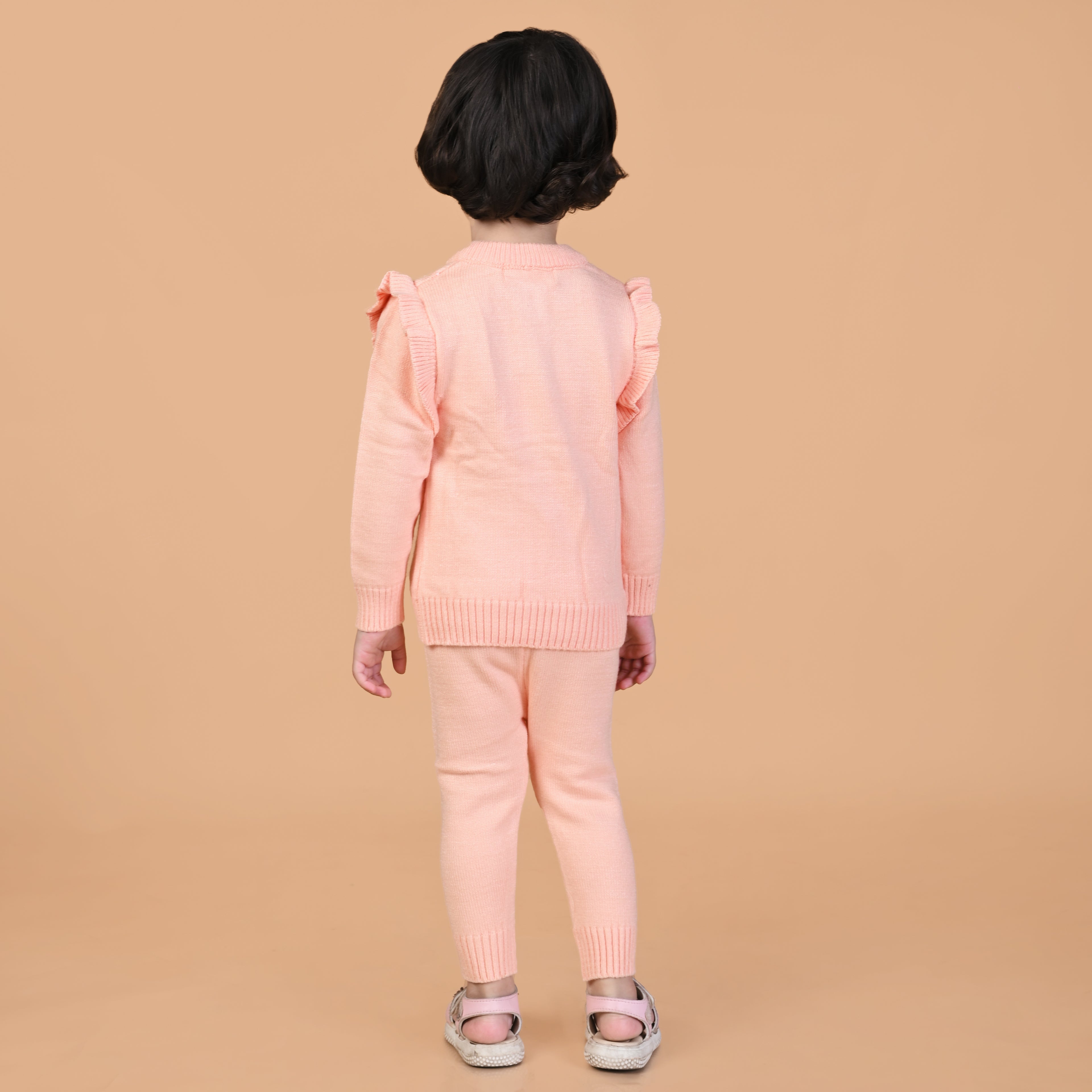 Cable Knit Winter Co-Ord Set - Peach