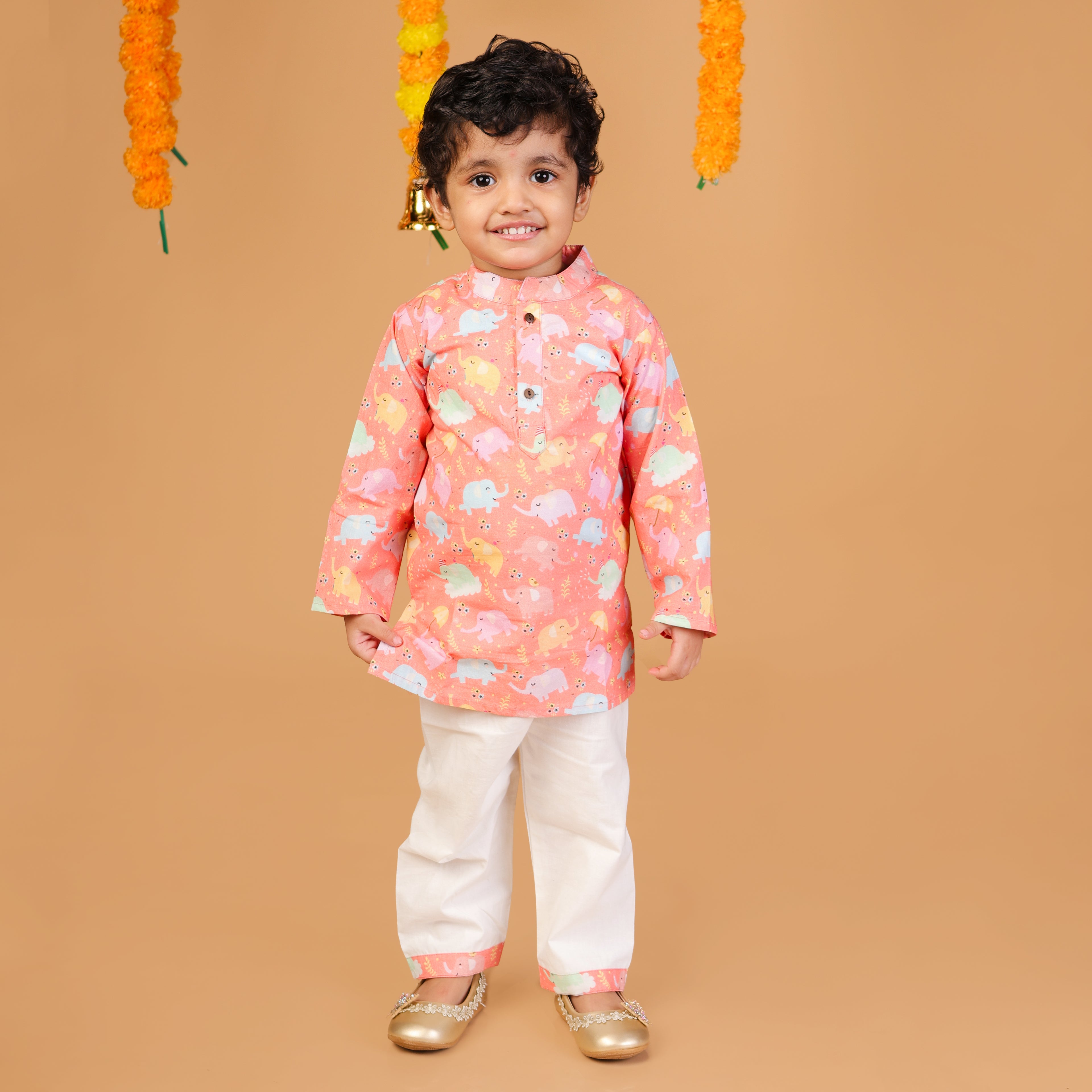 Dancing Elephants Kurta Set