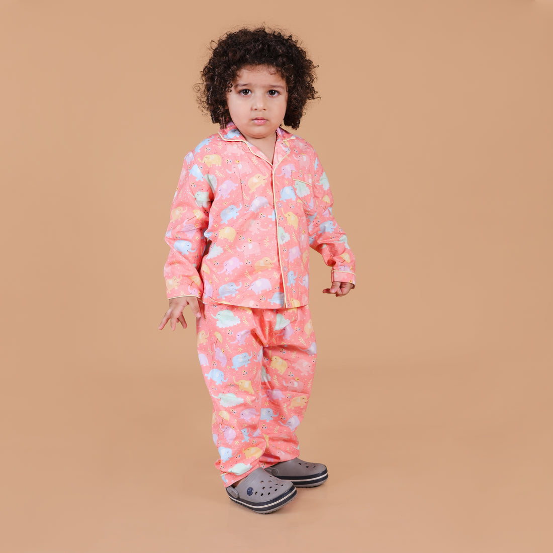 Dancing Elephants Full Sleeves Night Suit