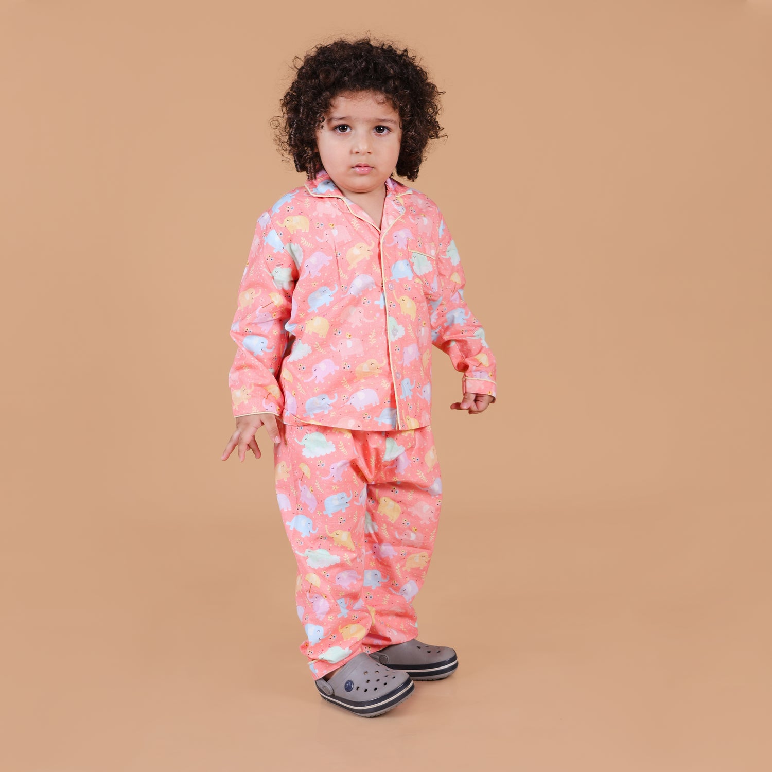 Dancing Elephants Full Sleeve Night Suit