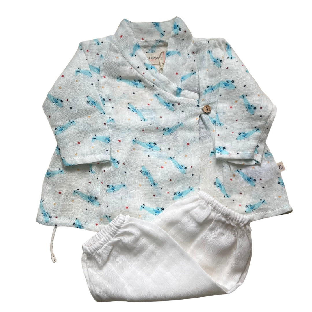 Paper Planes Muslin Angrakha Set