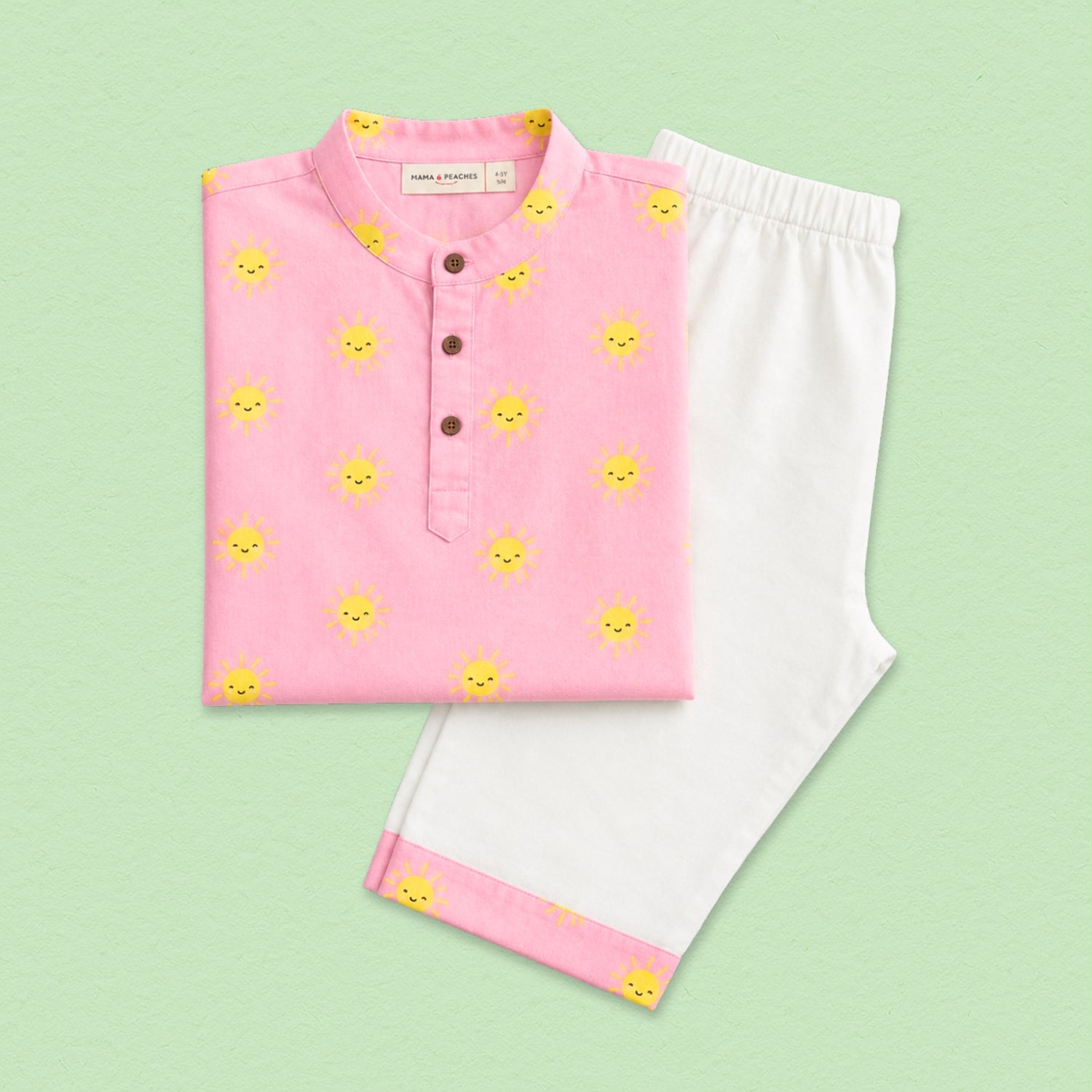 Pink Sun Cotton Kurta Set