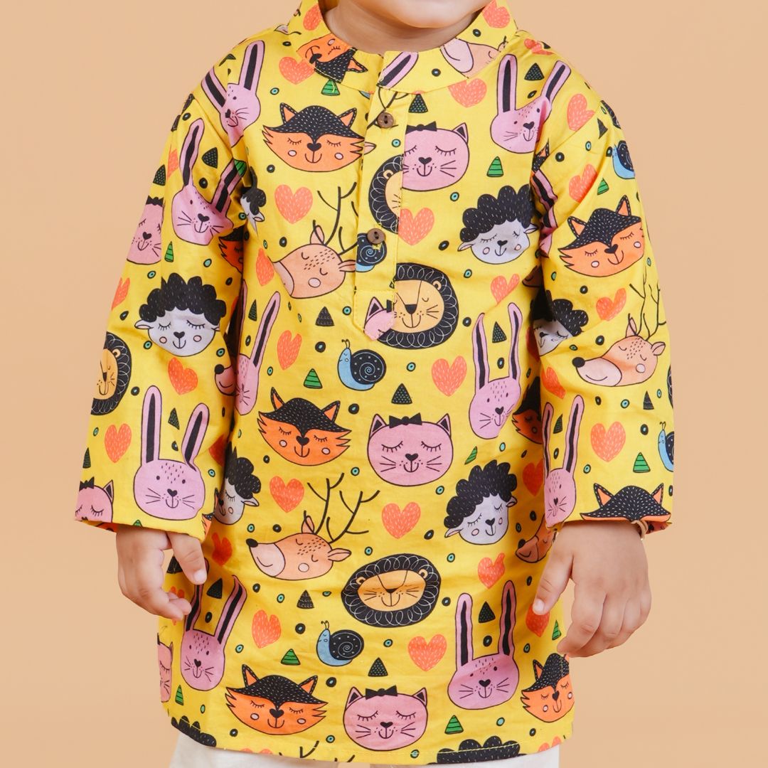 Sleepy Animals Kurta Set