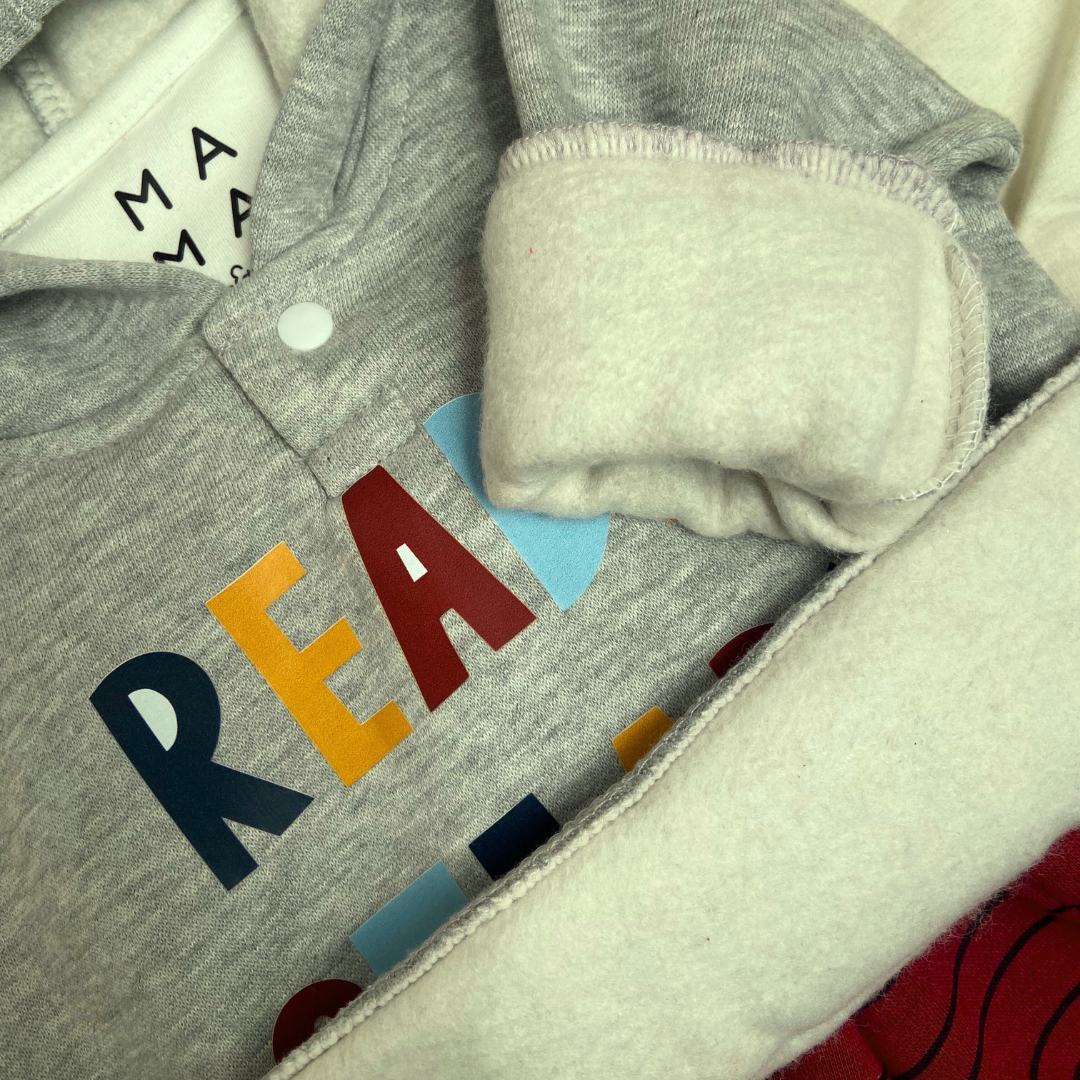 Grey Ready Steady Go Hoodie Sweatshirt + Joggers Set (3-6m)