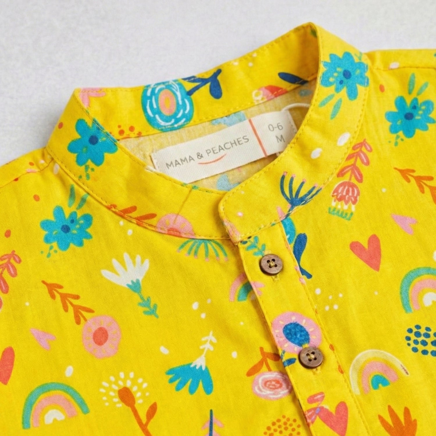 Yellow Floral Cotton Kurta Set