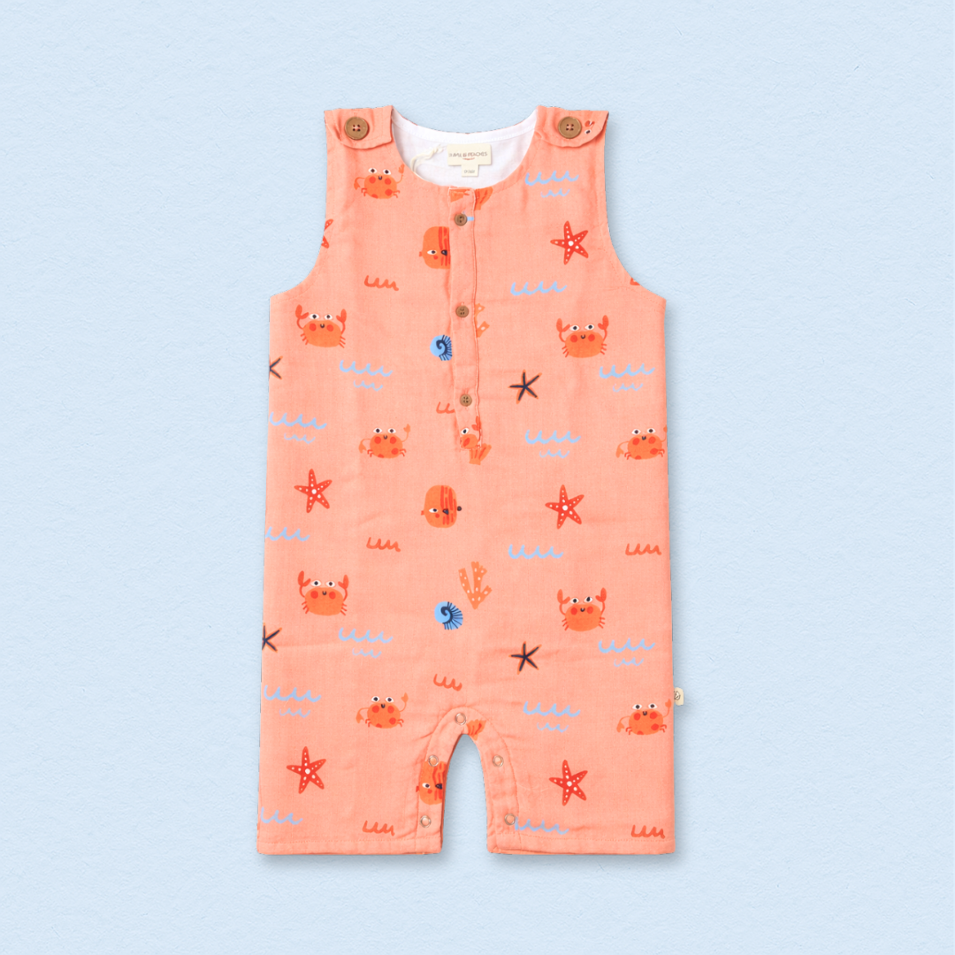 Crabs Muslin Double Layer Romper