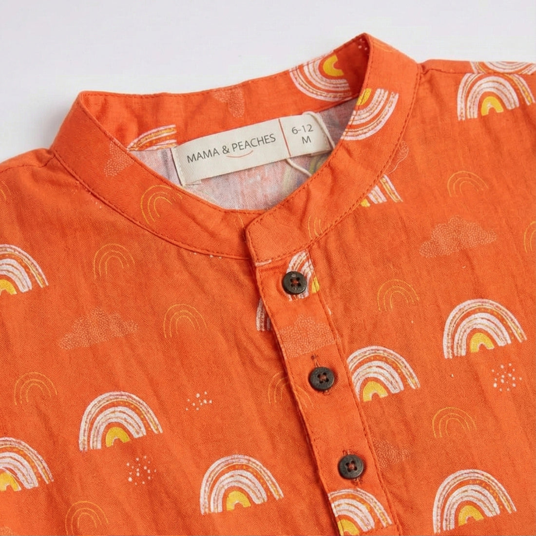 Orange Rainbows Cotton Kurta Set