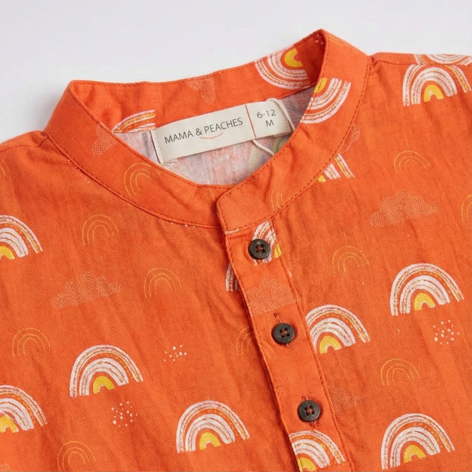 Orange Rainbows Cotton Kurta Set