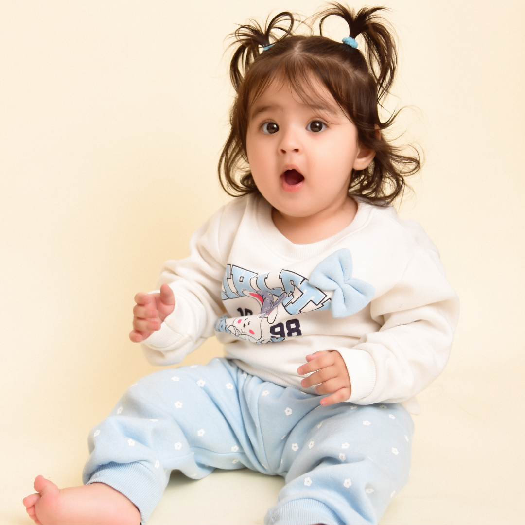 Cute Bow Fleece Co-ord Set