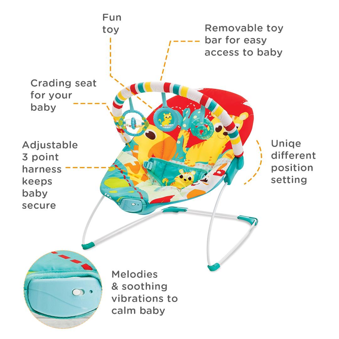 Mastela Bouncer Soothing Vibration Bouncer Red 3 to 12 Months