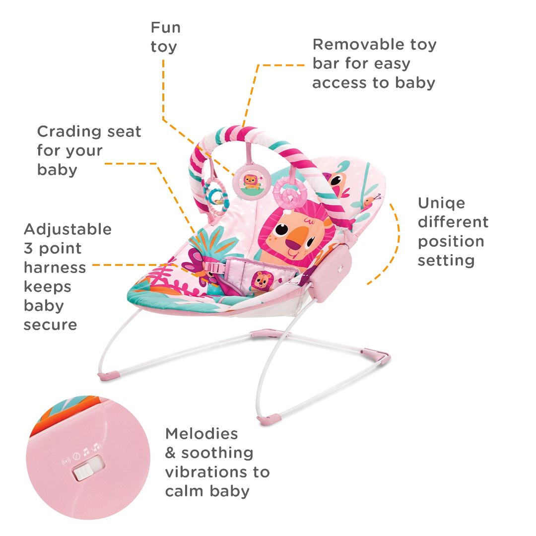 Mastela Bouncer Music Vibrations Bouncer Pink 3 to 12 Months