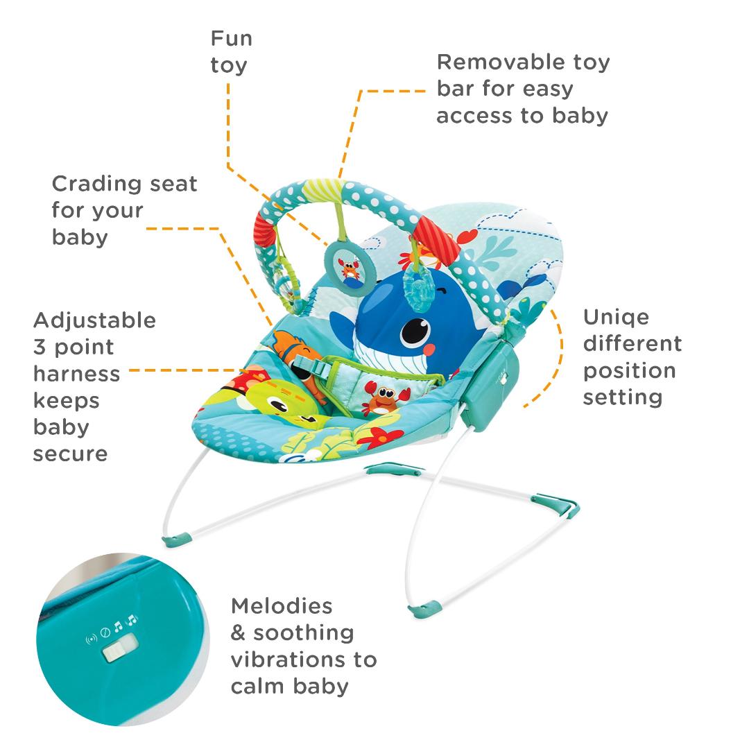 Mastela Bouncer Music Vibrations Bouncer Green 3 to 12 Months