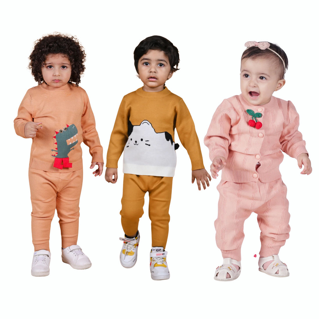 Dino, Cherry &amp; Kitty Trio Winter Co-Ord Set Pack of 3