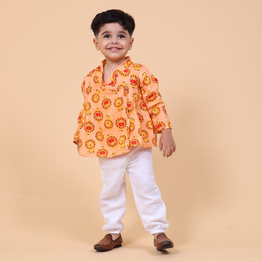 Lion King Muslin Angrakha Set