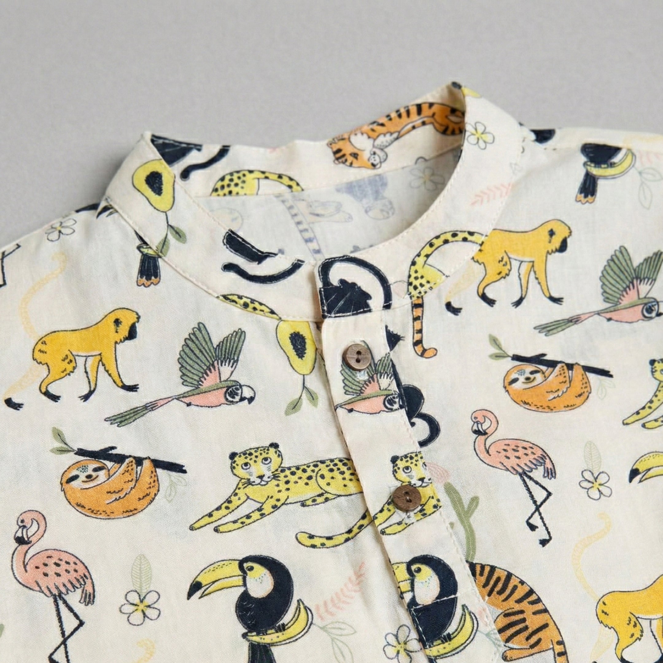 Rainforest Animals Cotton Kurta Set