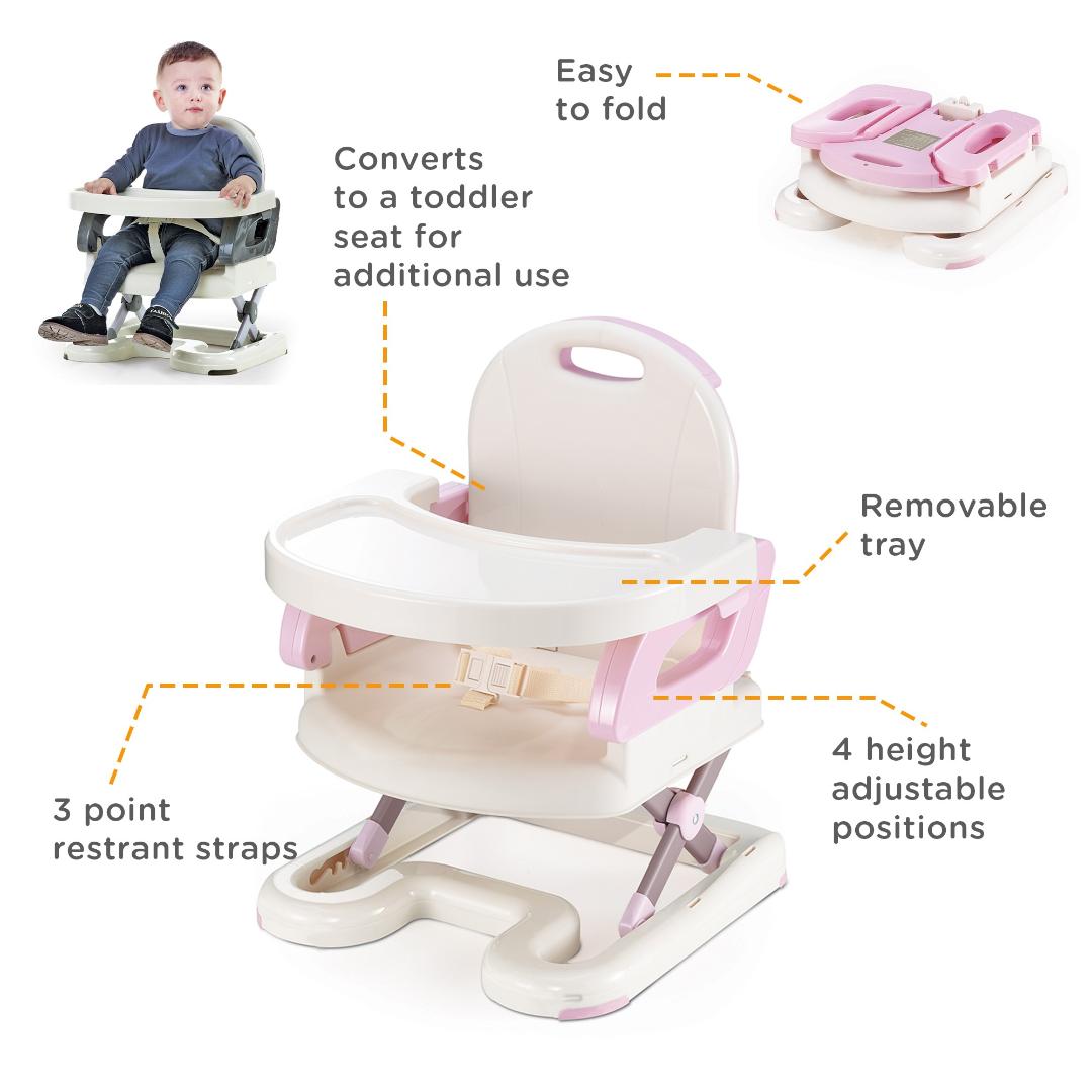 Mastela Booster Seat Fold Up Adjustable Chair Pink 6 to 48 Months