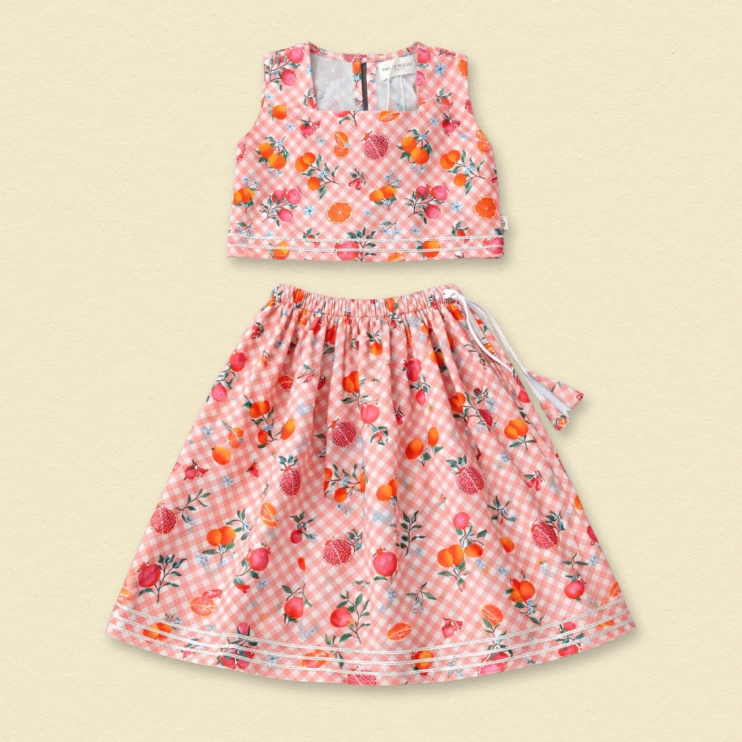 Fruity Gingham Lehenga Set