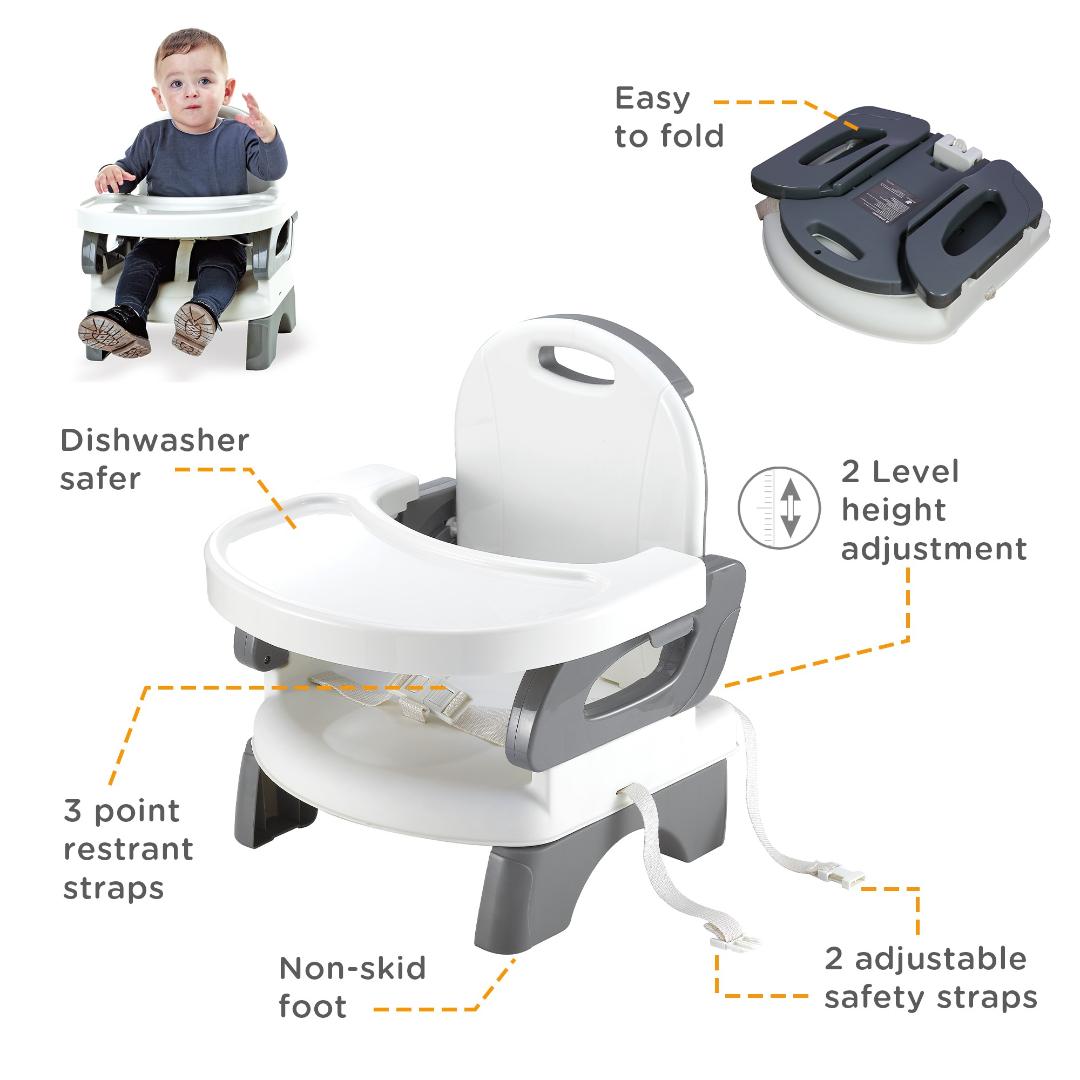 Mastela Booster Seat Folding Booster Seat Grey 6 to 48 Months