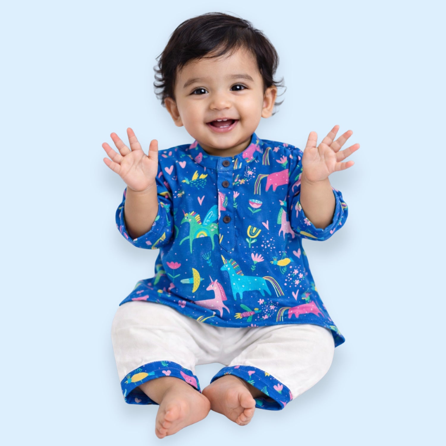Mystical Unicorn Cotton Kurta Set