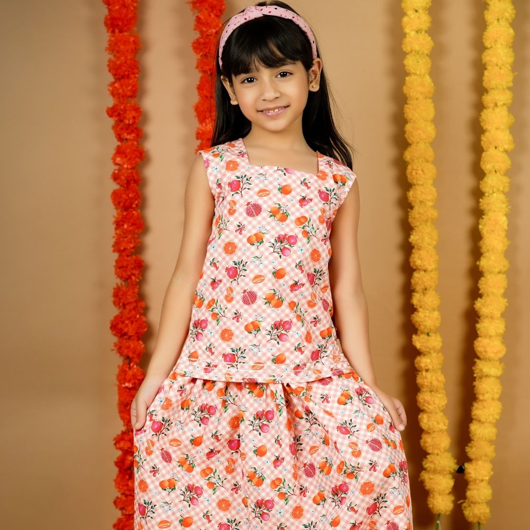 Fruity Gingham Lehenga Set