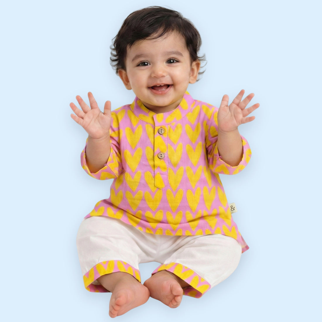 Full Of Heart Cotton Kurta Set