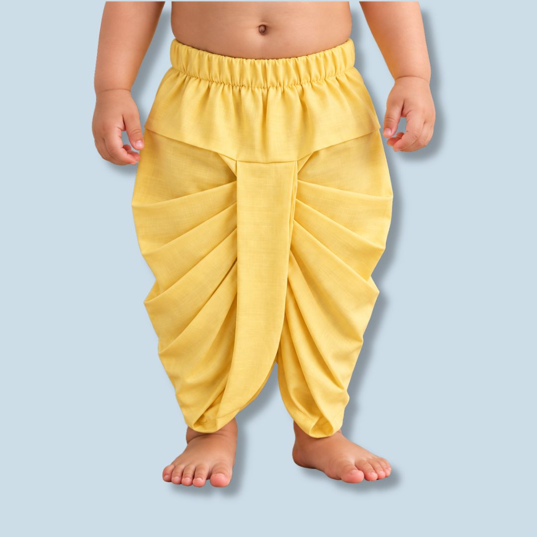 Unisex Cotton Dhoti - Yellow