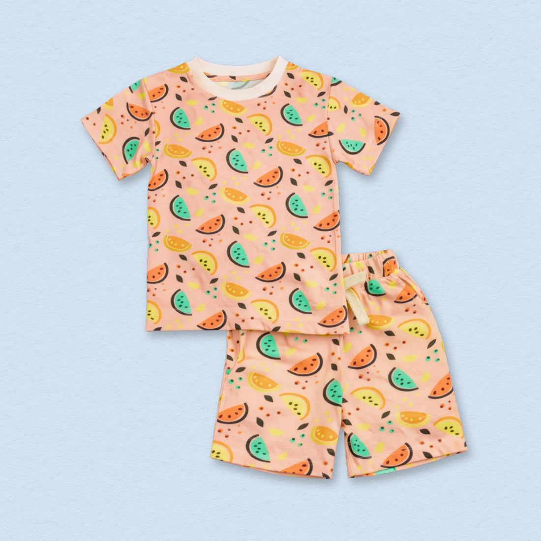 Vibrant Lemons Cotton T-Shirt &amp; Shorts Set