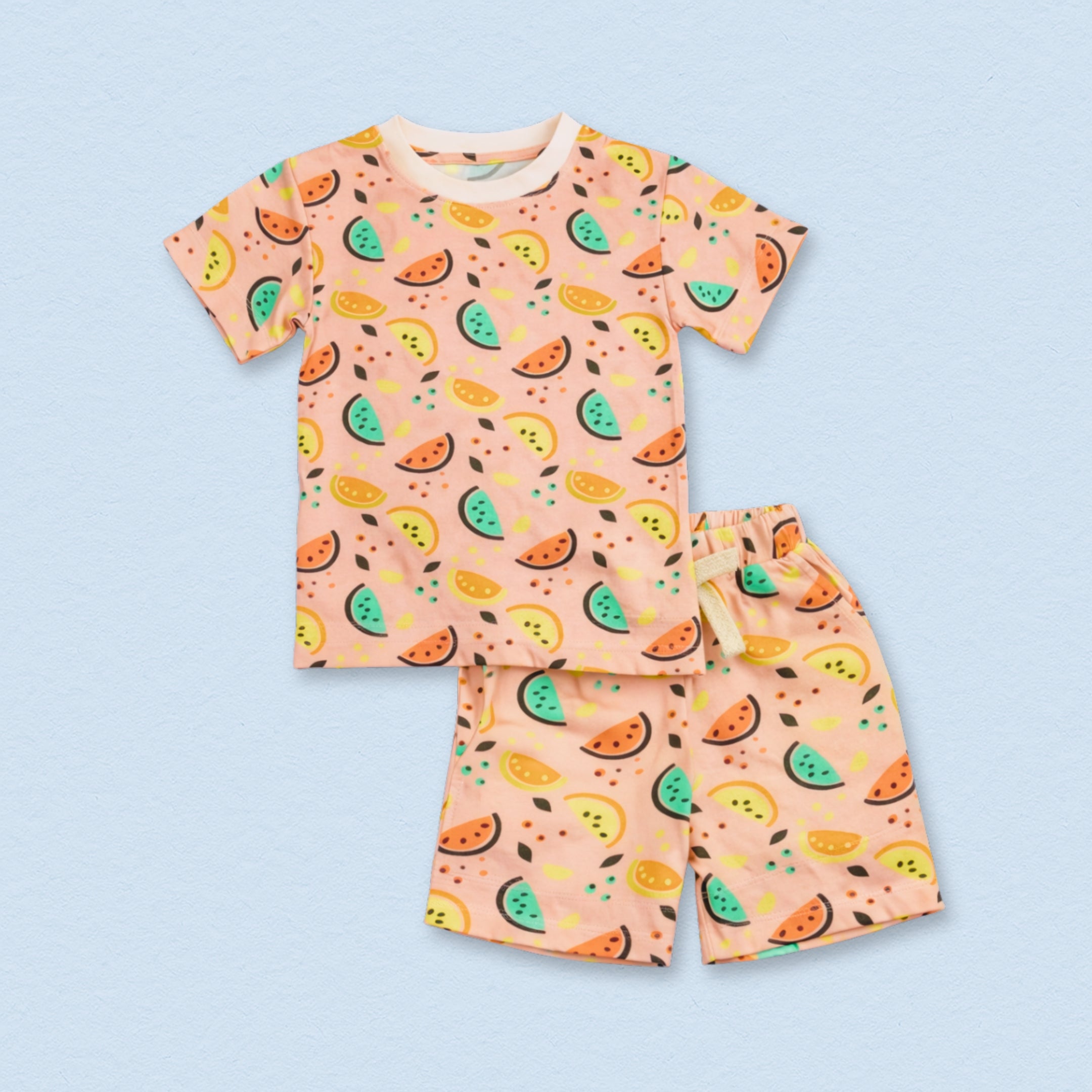 Vibrant Lemons Cotton T-Shirt &amp; Shorts Set