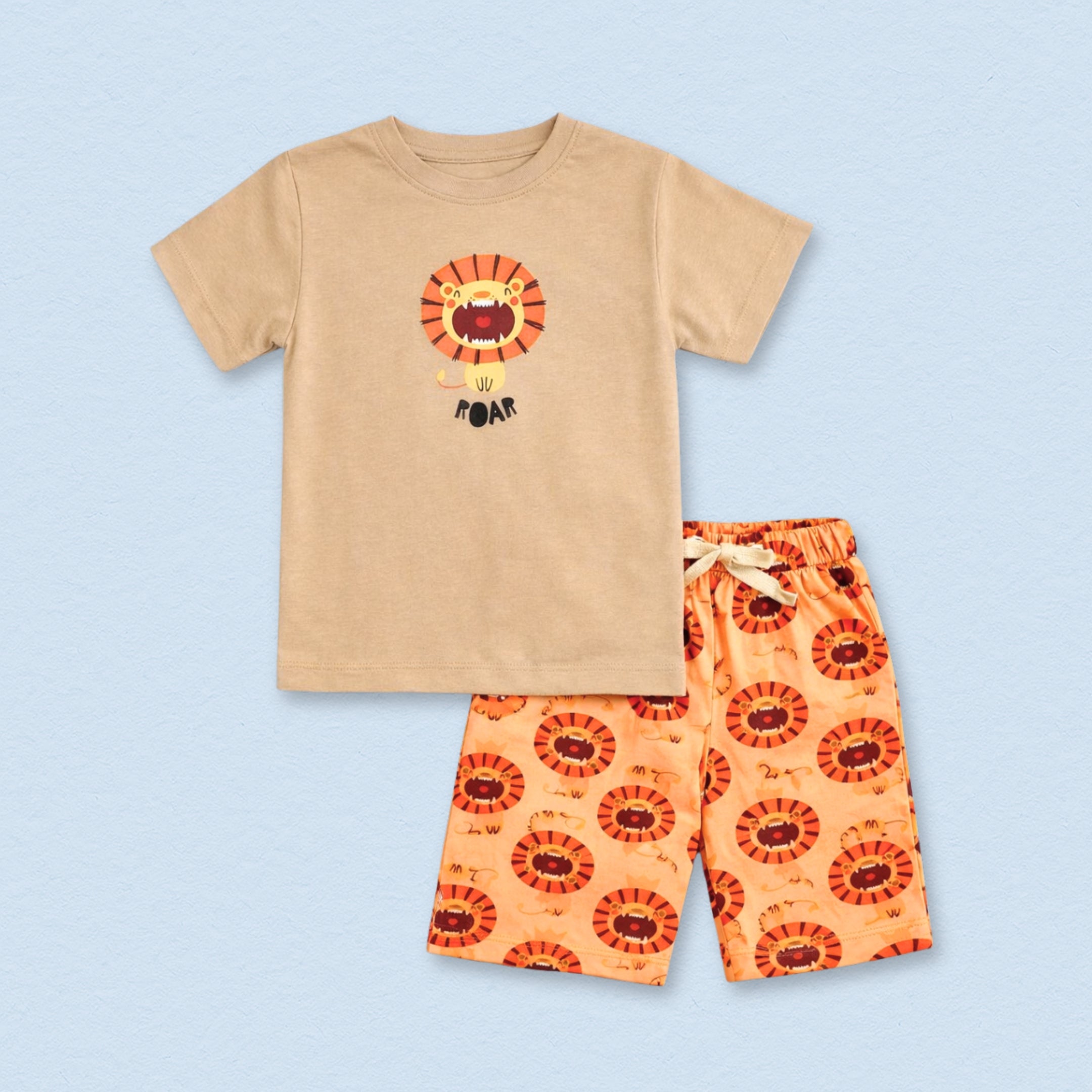 Roar Like A Lion Cotton T-Shirt &amp; Shorts Set