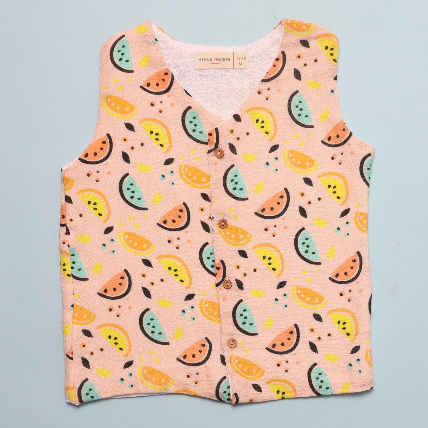 Vibrant Lemons Muslin Vest