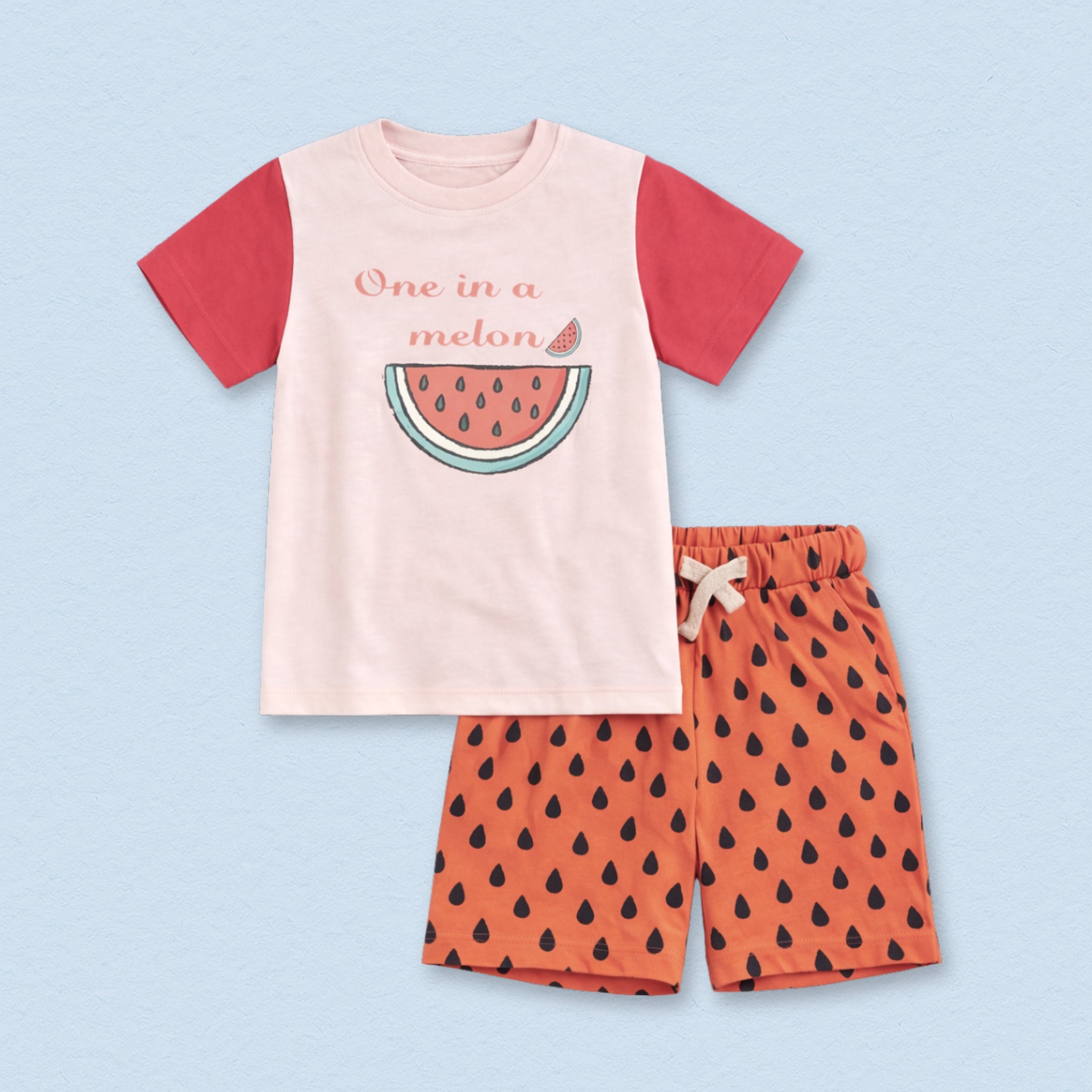 One In A Melon Cotton T-Shirt &amp; Shorts Set