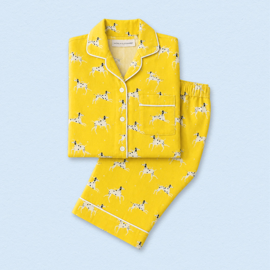 Yellow Dalmatians Full Sleeves Night Suit