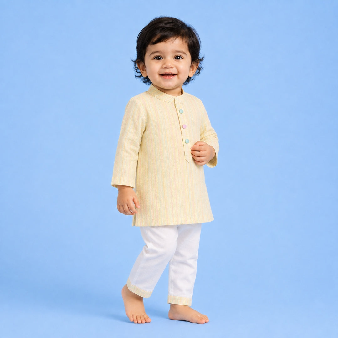 Lemon Stripes Kurta Set