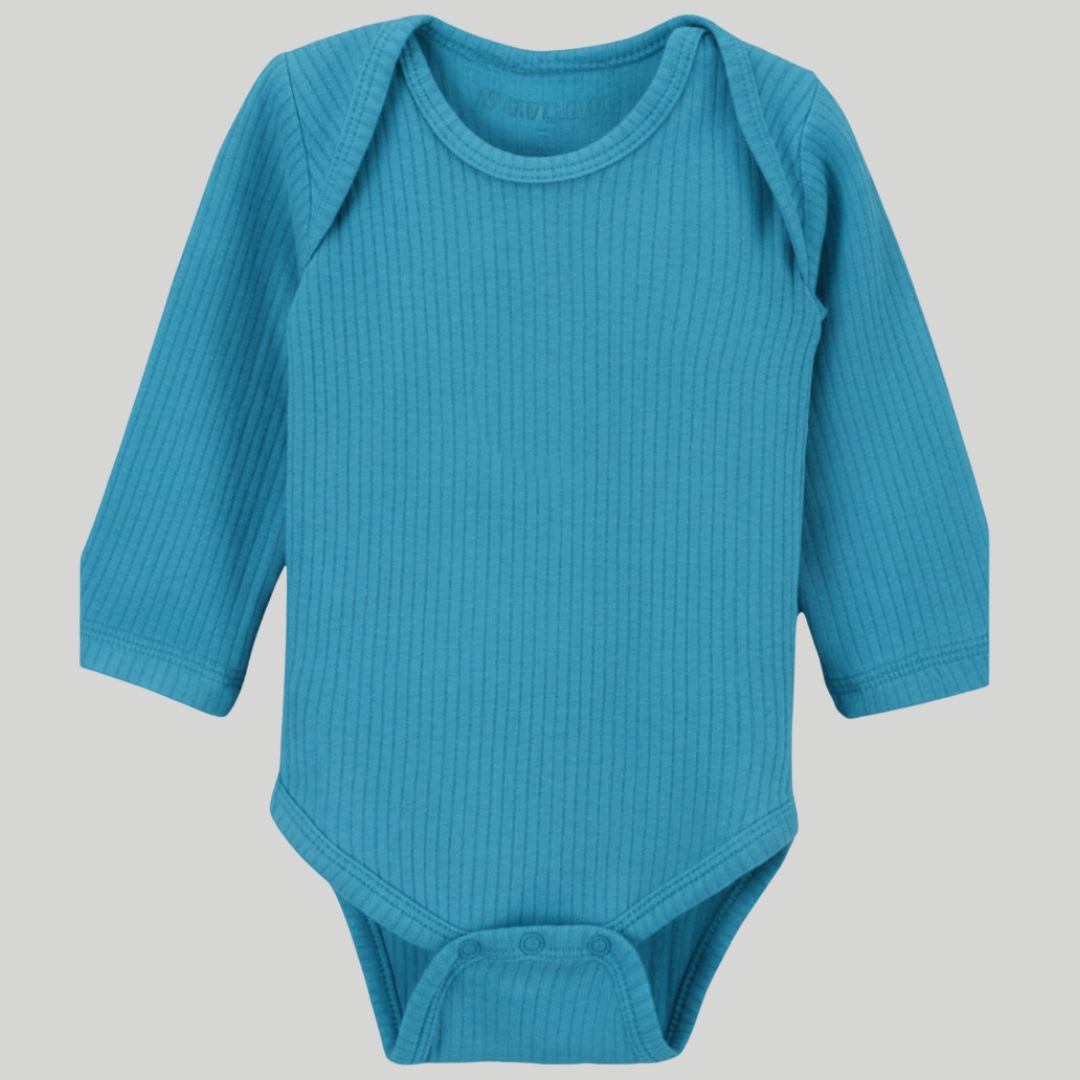 Pack Of 6 Thermal Rompers (White + Teal + Light Grey)