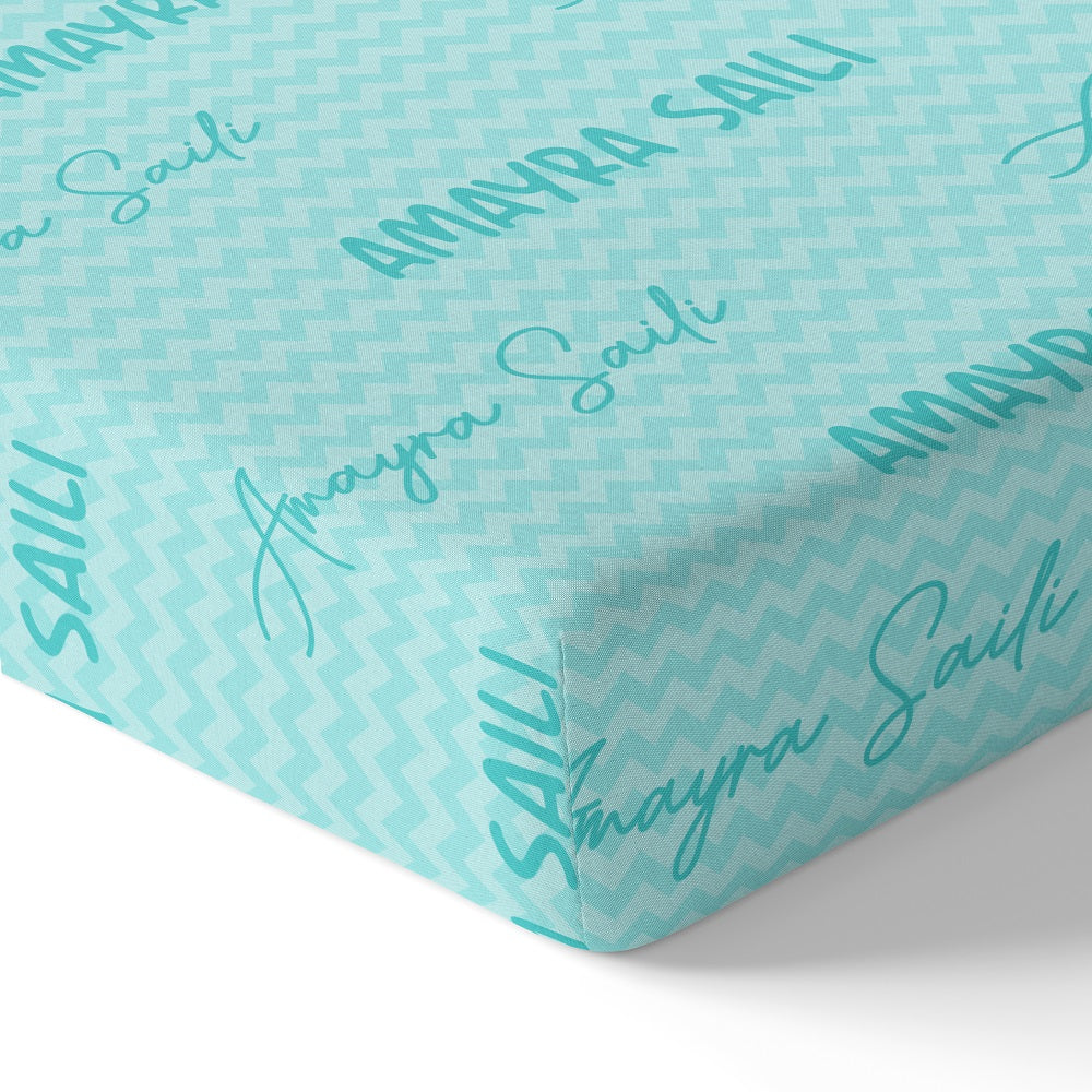 Personalised Name Cot Sheet - Blue