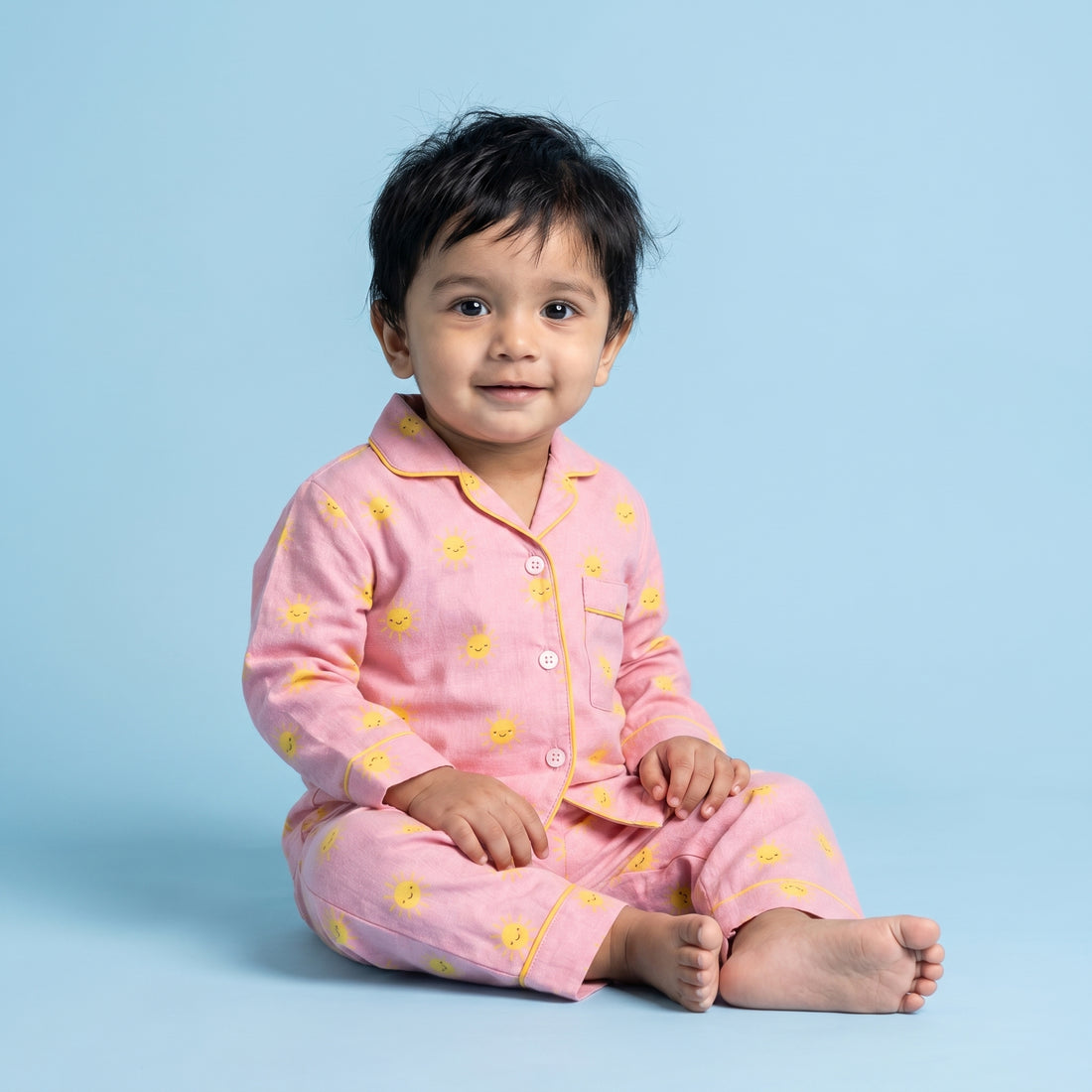 Pink Sun Full Sleeves Night Suit