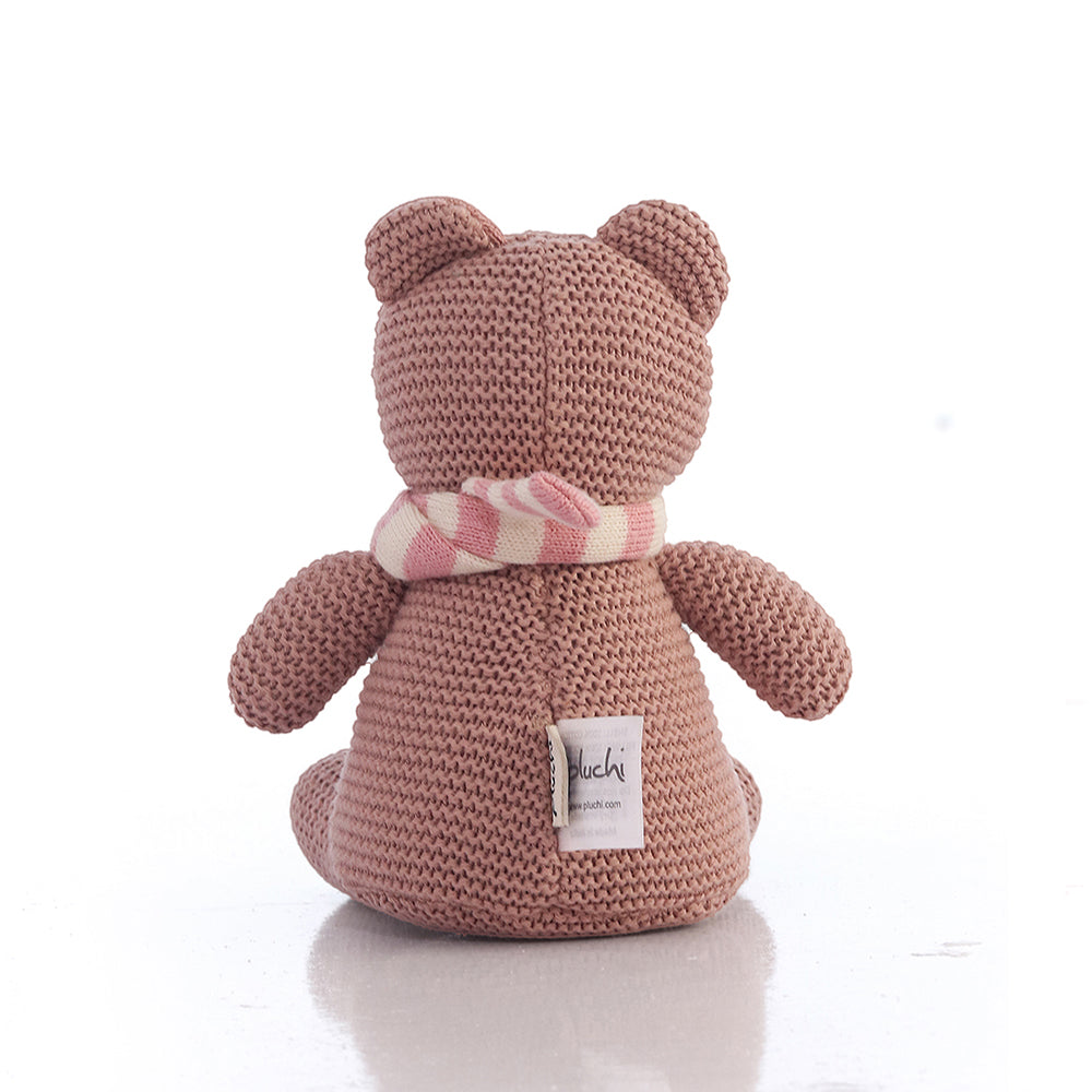 Baby Bear Pale Pink Cotton Knitted Stuffed Soft Toy