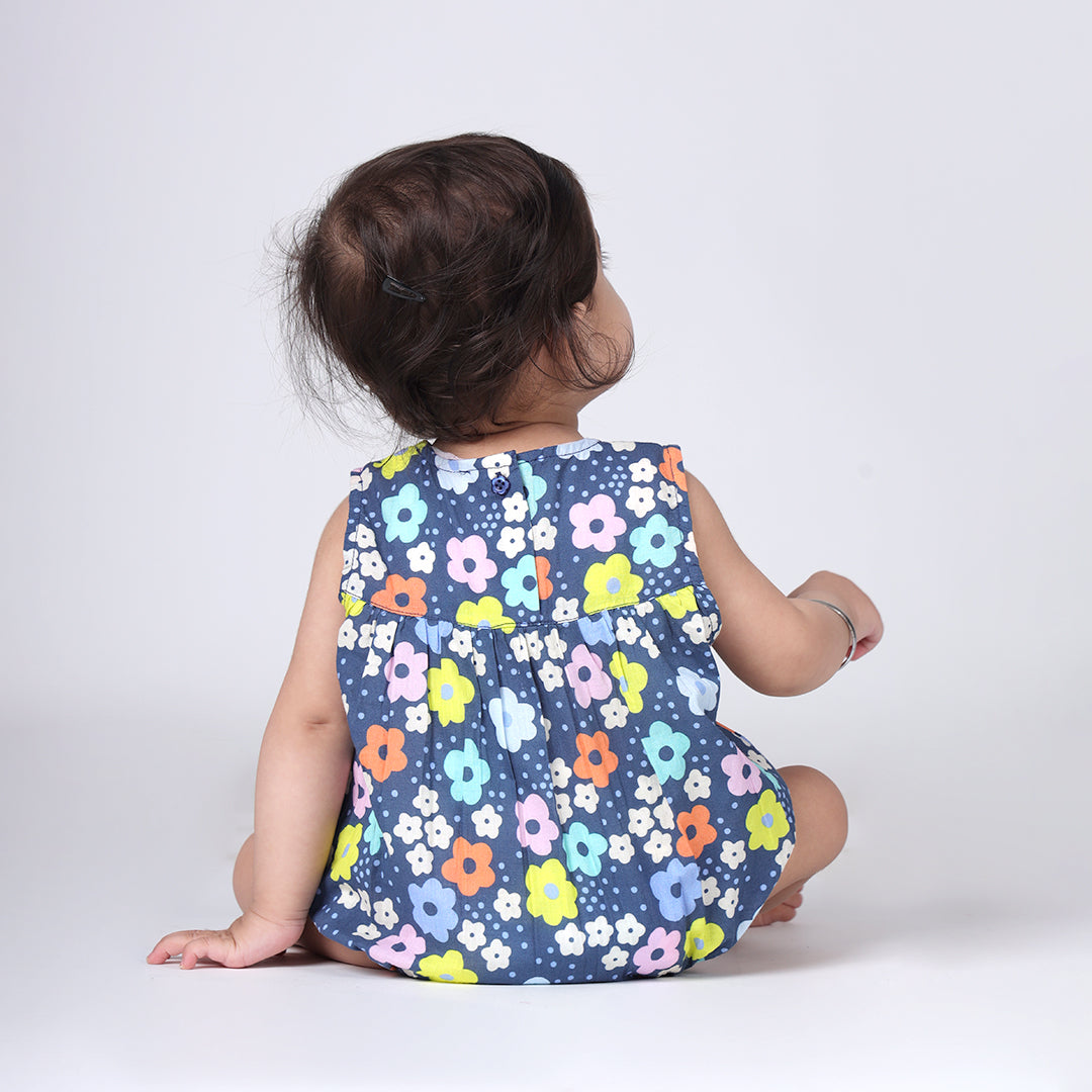 Balloon Sunsuit in Blue Floral