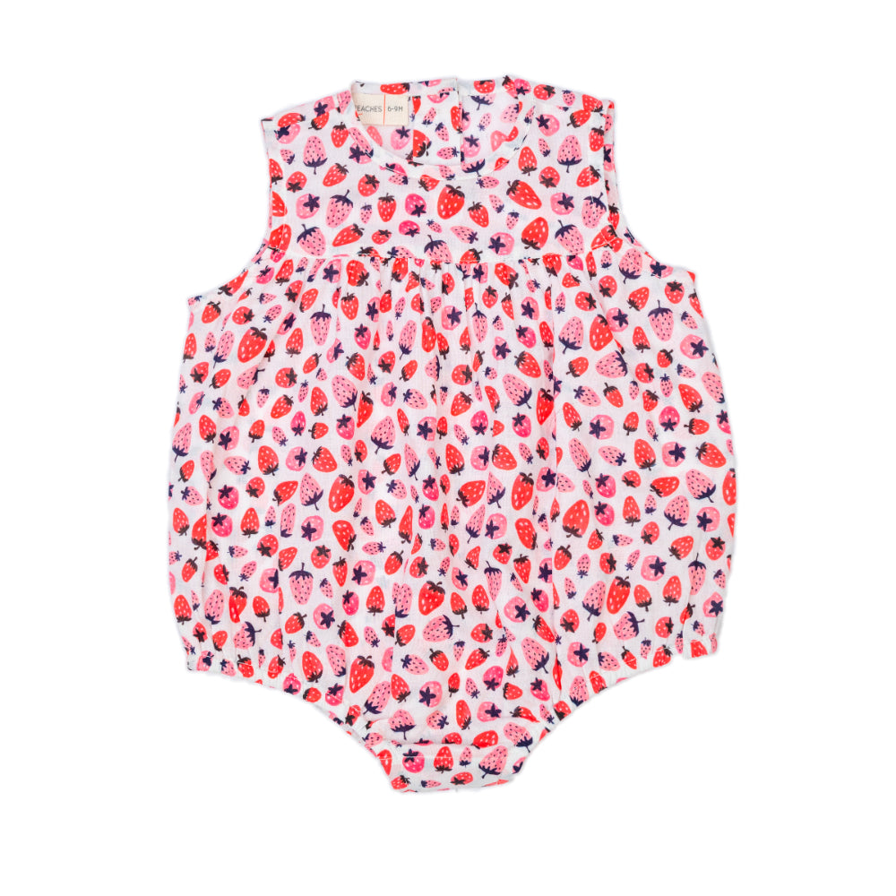 Balloon Sunsuit in Strawberry