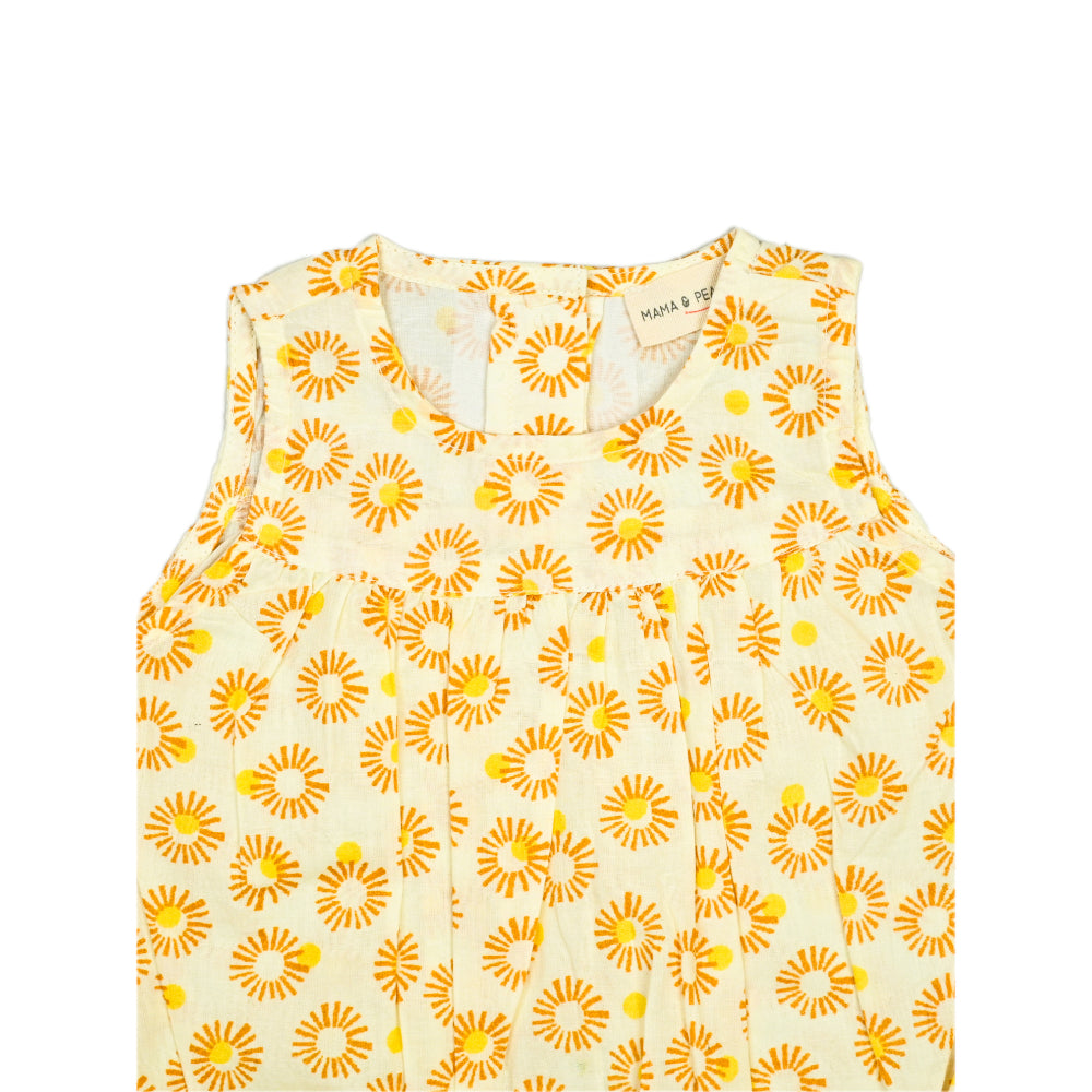 Combo of Balloon Sunsuit in Smiling Flowers &amp; Sunflower