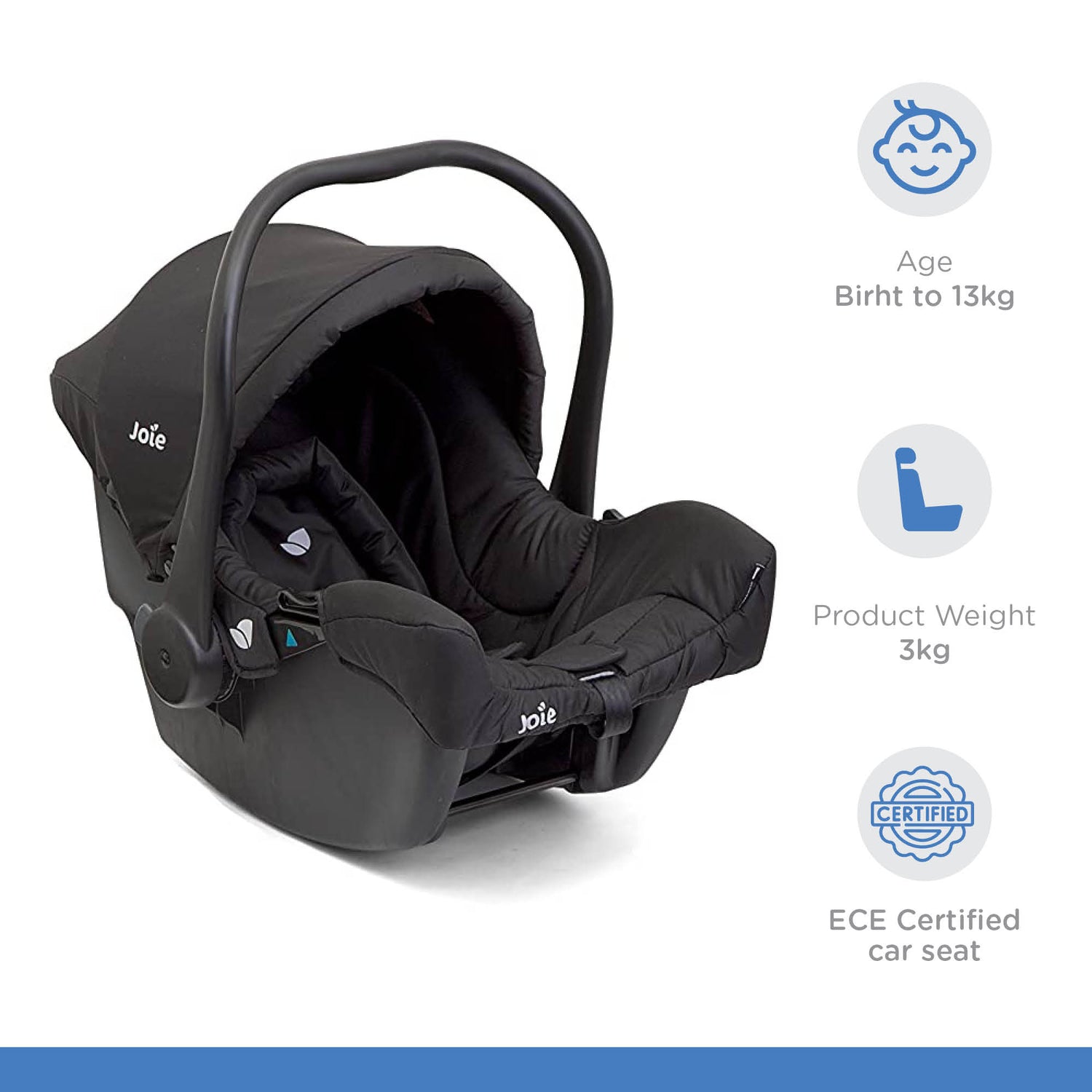 Joie Infant Carrier Juva Black Ink Birth to 12 Months