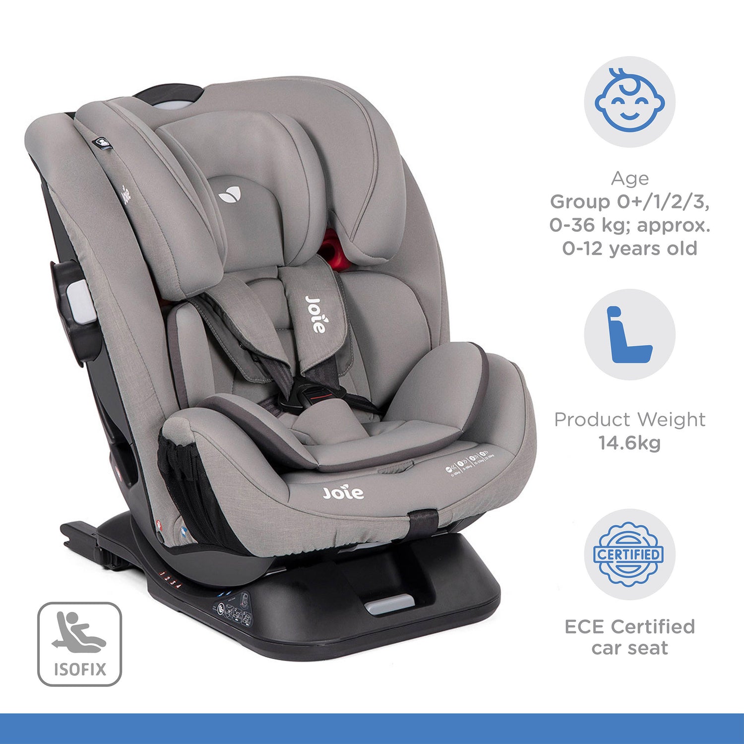 Joie Car Seat Every Stage™ Fx Grey Flannel Birth to 12 Years