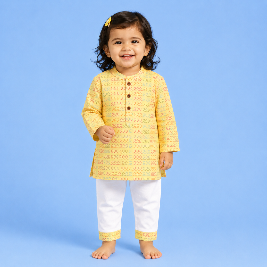 Colourful Spiral Kurta Set