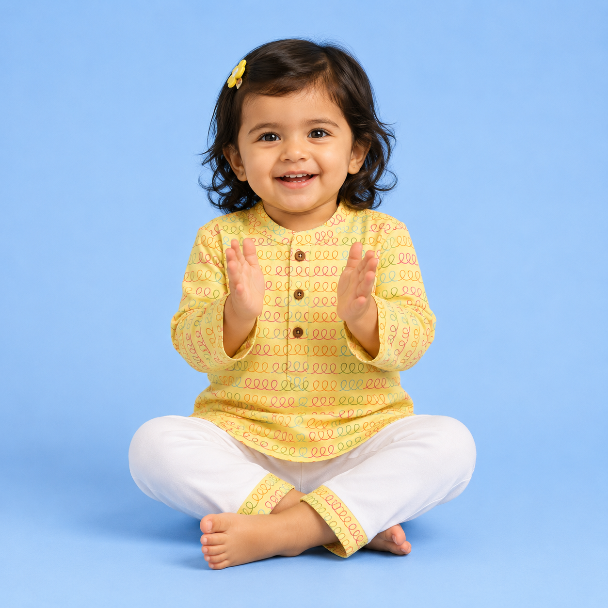 Colourful Spiral Kurta Set